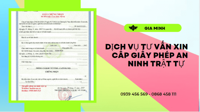 DỊCH VỤ TƯ VẤN XIN CẤP GIẤY PHÉP AN NINH TRẬT TỰ TẠI HÀ NAM 4 Dịch vụ xin giấy chứng nhận đủ điều kiện an ninh trật tự ở Hà Nam