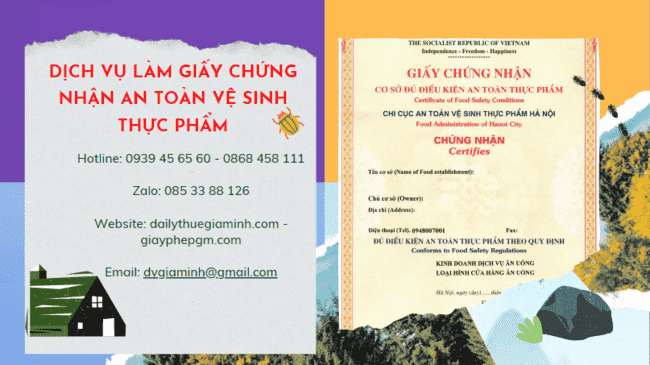 Dịch vụ làm giấy chứng nhận an toàn vệ sinh thực phẩm tại bắc kạn 6 Điều kiện để được cấp giấy chứng nhận an toàn vệ sinh thực phẩm tại Bắc Kạn