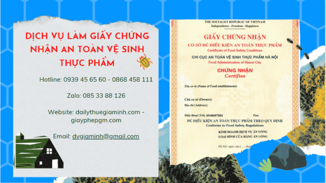 Dịch vụ làm giấy chứng nhận an toàn vệ sinh thực phẩm tại đắk lắk 6 Điều kiện để được cấp giấy chứng nhận an toàn vệ sinh thực phẩm tại Đắk Lắk