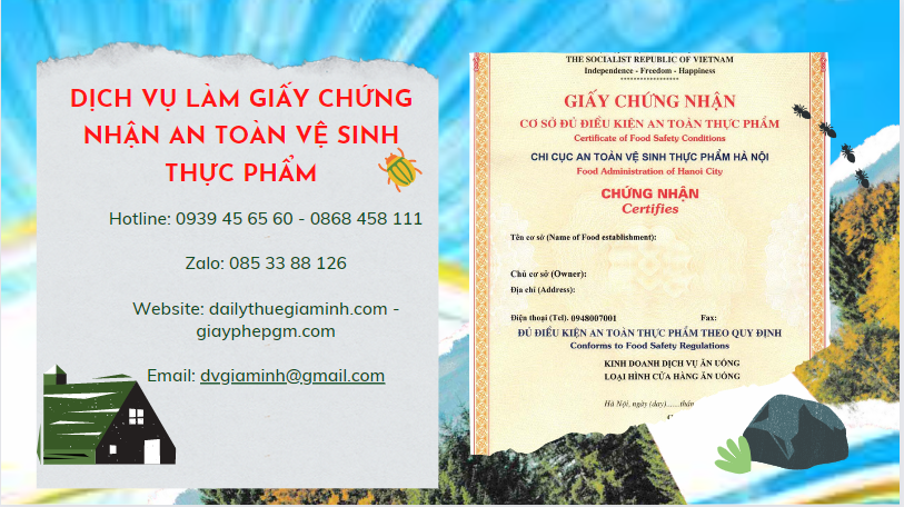 Dịch vụ làm giấy chứng nhận an toàn vệ sinh thực phẩm tại hà tĩnh 6 Điều kiện để được cấp giấy chứng nhận an toàn vệ sinh thực phẩm tại Hà Tĩnh