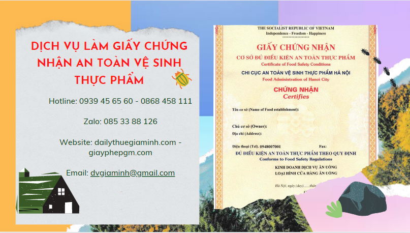 Dịch vụ làm giấy chứng nhận an toàn vệ sinh thực phẩm tại nghệ an 6 Điều kiện để được cấp giấy chứng nhận an toàn vệ sinh thực phẩm tại Nghệ An