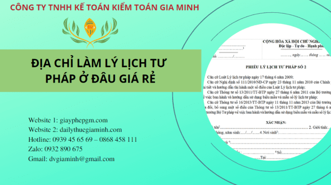 Điều kiện làm lý lịch tư pháp tại Thành phố Phủ Lý