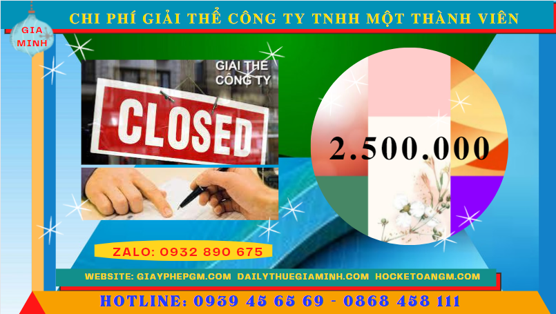 GIẢI THỂ CÔNG TY TNHH MỘT THÀNH VIÊN TẠI THÀNH PHỐ HỒ CHÍ MINH 5 Giải thể chi nhánh công ty TNHH tại Thành Phố Hồ Chí Minh hết bao nhiêu tiền