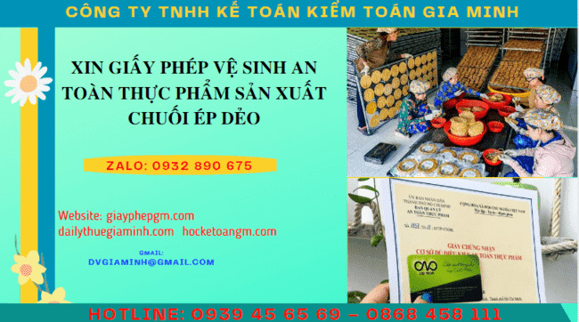 XIN GIẤY PHÉP VỆ SINH AN TOÀN THỰC PHẨM SẢN XUẤT CHUỐI ÉP DẺO TẠI HÒA BÌNH 4 Hồ sơ xin cấp giấy phép vệ sinh an toàn thực phẩm sản xuất chuối ép dẻo tại Hòa Bình