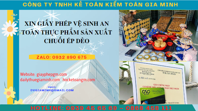 XIN GIẤY PHÉP VỆ SINH AN TOÀN THỰC PHẨM SẢN XUẤT CHUỐI ÉP DẺO TẠI LAI CHÂU 4 Hồ sơ xin cấp giấy phép vệ sinh an toàn thực phẩm sản xuất chuối ép dẻo tại Lai Châu