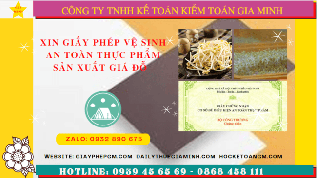 XIN GIẤY PHÉP VỆ SINH AN TOÀN THỰC PHẨM SẢN XUẤT GIÁ ĐỖ TẠI HÀ TĨNH 4 Hồ sơ xin cấp giấy phép vệ sinh an toàn thực phẩm sản xuất giá đỗ tại Hà Tĩnh