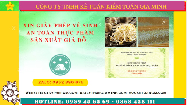 XIN GIẤY PHÉP VỆ SINH AN TOÀN THỰC PHẨM SẢN XUẤT GIÁ ĐỖ TẠI SƠN LA 4 Hồ sơ xin cấp giấy phép vệ sinh an toàn thực phẩm sản xuất giá đỗ tại Sơn La