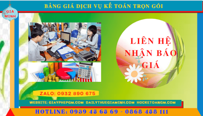 Bảng báo giá dịch vụ kế toán trọn gói tại Thành phố Phủ Lý