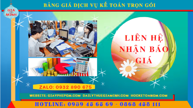 Bảng báo giá dịch vụ kế toán trọn gói tại Vĩnh Phúc