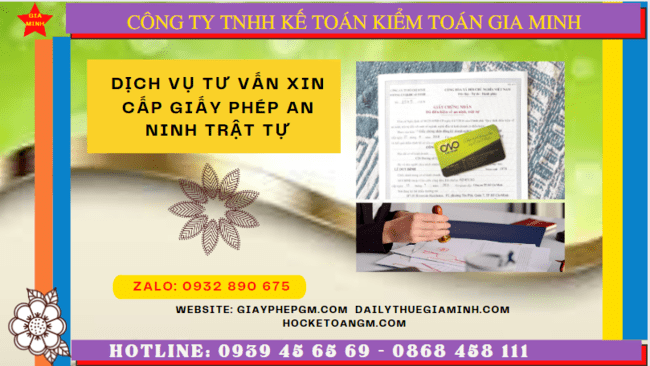 Dịch vụ tư vấn xin cấp giấy phép an ninh trật tự tại cà mau 6 Thủ tục xin cấp giấy chứng nhận đủ điều kiện an ninh trật tự tại Cà Mau