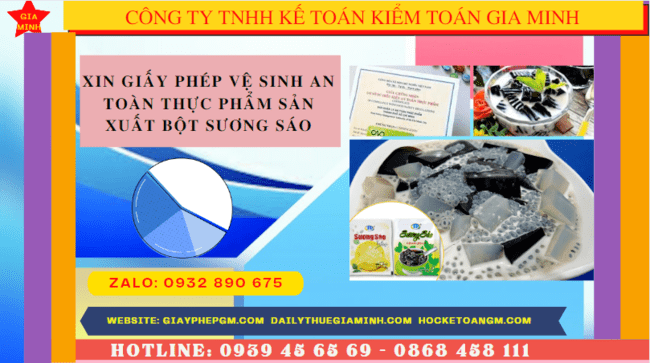 XIN GIẤY PHÉP VỆ SINH AN TOÀN THỰC PHẨM SẢN XUẤT BỘT SƯƠNG SÁO TẠI LAI CHÂU 4 Thủ tục xin cấp giấy phép vệ sinh an toàn thực phẩm bột sương sáo tại Lai Châu