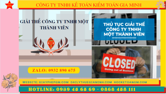 Giải thể công ty tnhh một thành viên tại Bạc Liêu 9 Tư vấn giải thể công ty trọn gói tại Bạc Liêu