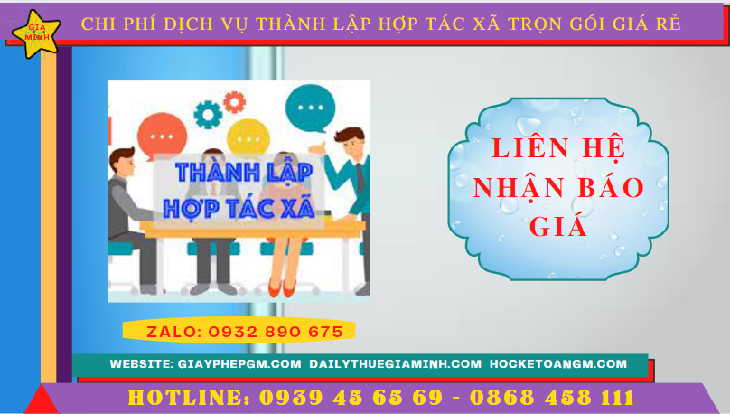 Dịch vụ thành lập hợp tác xã gia lai trọn gói giá rẻ 5 Chi phí dịch vụ thành lập hợp tác xã tại Gia Lai