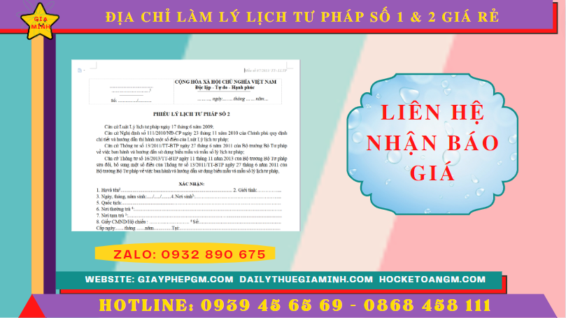 Giá dịch vụ làm lý lịch tư pháp tại Tây Ninh