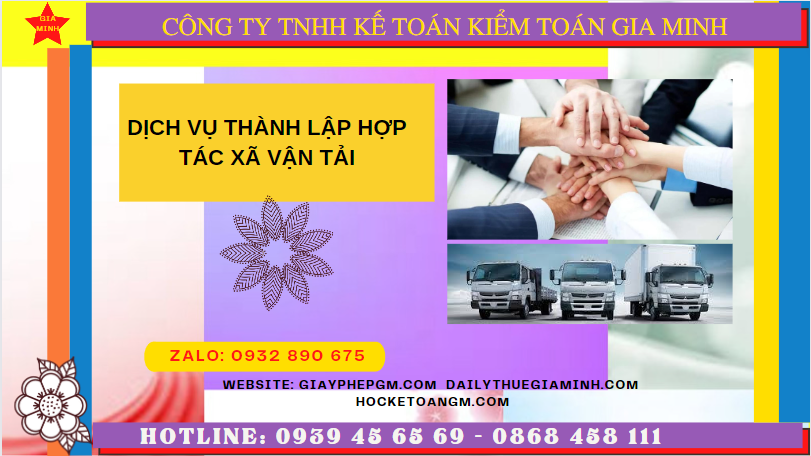 DỊCH VỤ THÀNH LẬP HỢP TÁC XÃ VẬN TẢI TẠI QUẢNG NAM 6 Thủ tục đăng ký thành lập hợp tác xã vận tải tại Quảng Nam