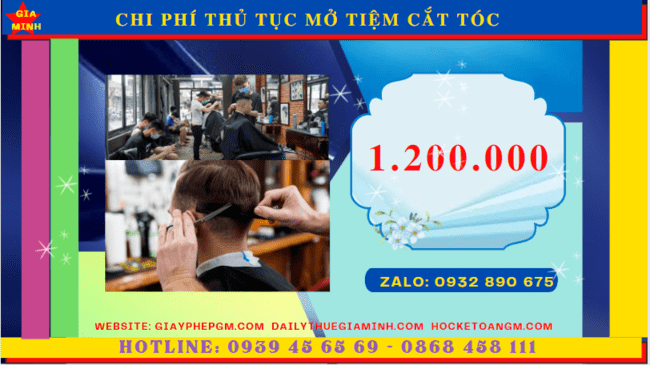 Chi phí dịch vụ làm thủ tục mở tiệm cắt tóc tại Vĩnh Phúc