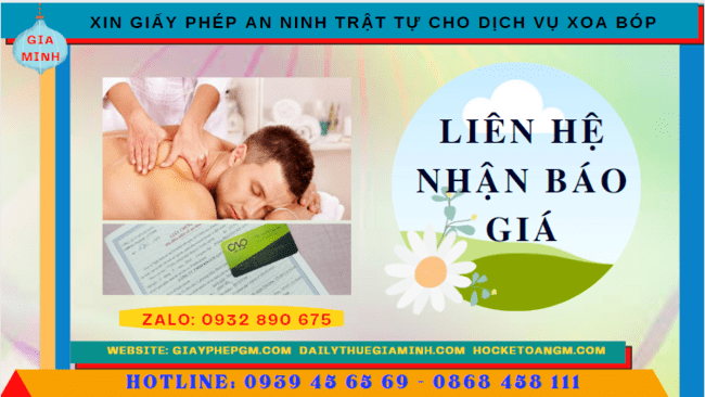 XIN GIẤY PHÉP AN NINH TRẬT TỰ CHO DỊCH VỤ XOA BÓP TẠI HÀ TĨNH 2 Chi phí xin giấy phép an ninh trật tự cho dịch vụ xoa bóp tại Hà Tĩnh