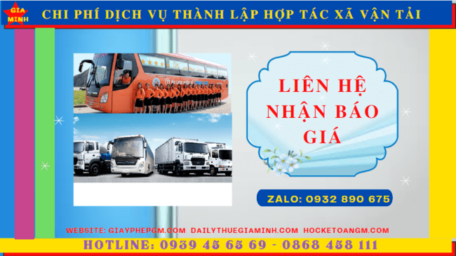 Dịch vụ thành lập hợp tác xã vận tải tại tây ninh 5 Chi phí thành lập hợp tác xã vận tải tại Tây Ninh