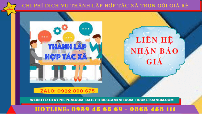 Dịch vụ thành lập hợp tác xã ninh thuận trọn gói giá rẻ 5 Chi phí dịch vụ thành lập hợp tác xã tại Ninh Thuận