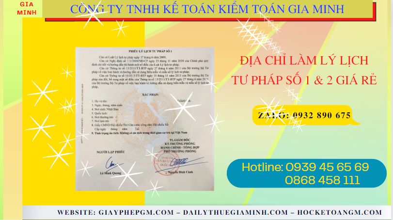 Dịch vụ làm lý lịch tư pháp số 1 & 2 giá rẻ tại Tây Ninh
