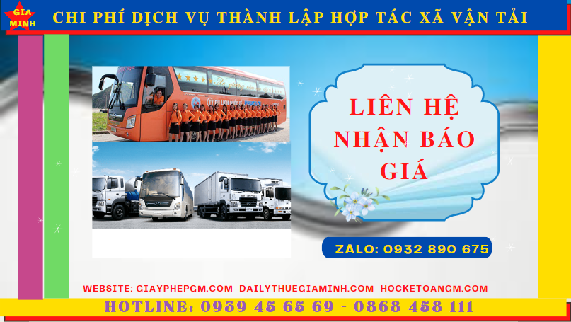 Dịch vụ thành lập hợp tác xã vận tải tại đắk nông 5 Chi phí thành lập hợp tác xã vận tải tại Đắk Nông