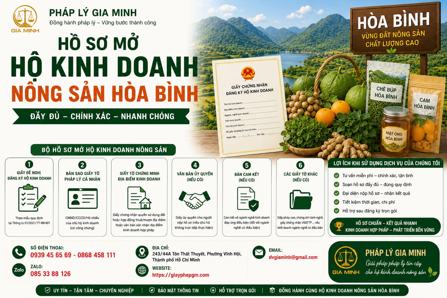 Hồ sơ mở hộ kinh doanh nông sản Hòa Bình