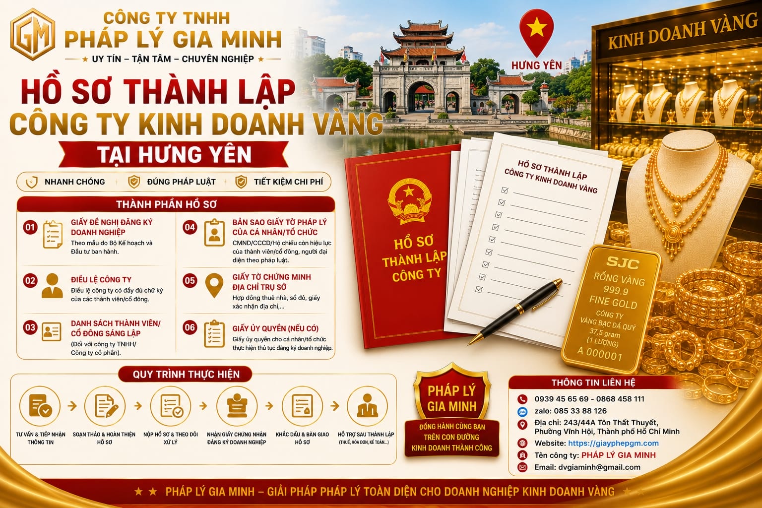 Hồ sơ thành lập công ty vàng tại Hưng Yên