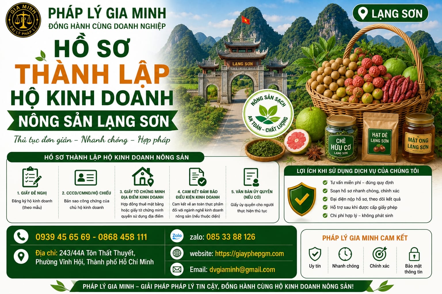 THÀNH LẬP HỘ KINH DOANH NÔNG SẢN TẠI LẠNG SƠN 11 Hồ sơ thành lập hộ kinh doanh nông sản Lạng Sơn