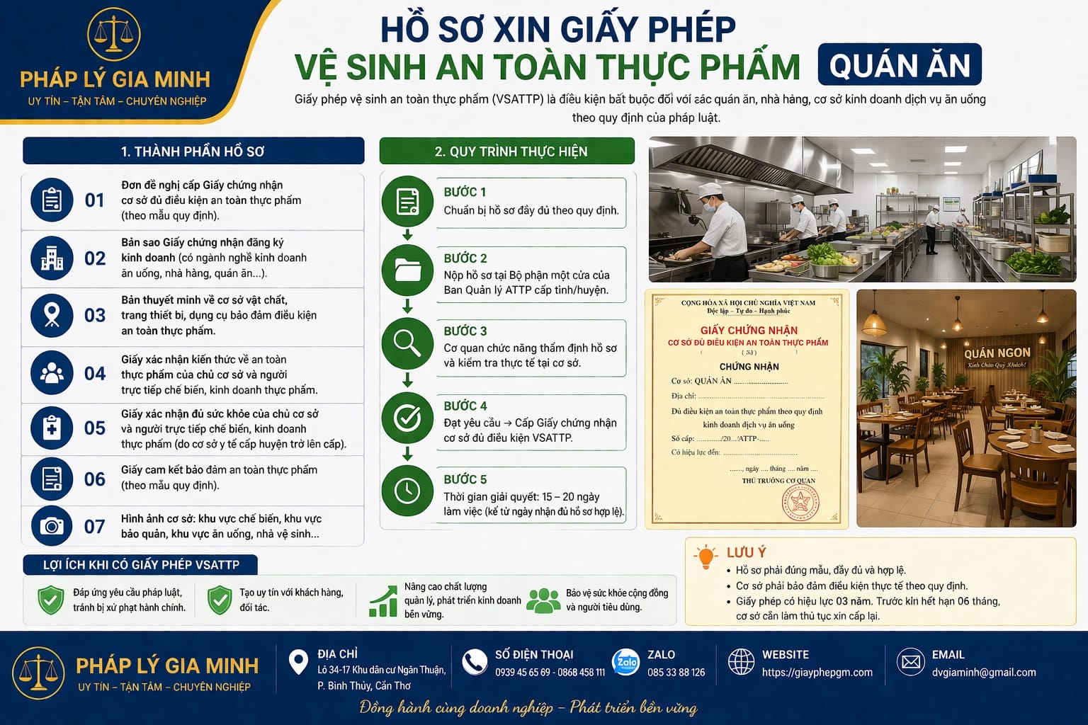 Hồ sơ xin giấy phép an toàn thực phẩm nhà hàng tại Điện Biên