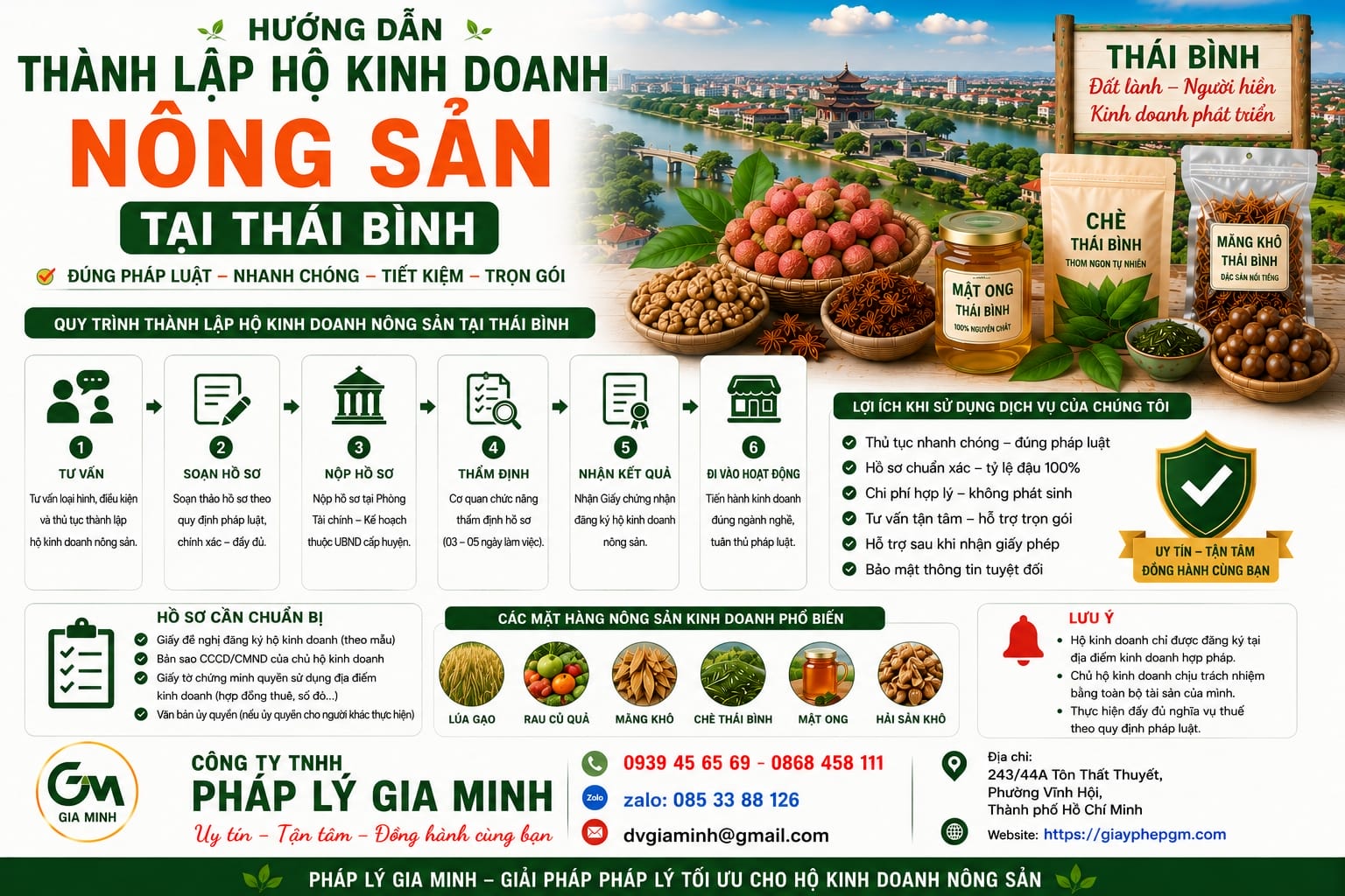 Hướng dẫn thành lập hộ kinh doanh nông sản tại Thái Bình