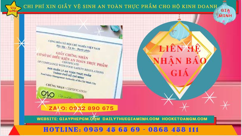 Xin giấy vệ sinh an toàn thực phẩm cho hộ kinh doanh tại ninh bình 5 Chi phí xin giấy vệ sinh an toàn thực phẩm cho hộ kinh doanh uy tín tại Ninh Bình