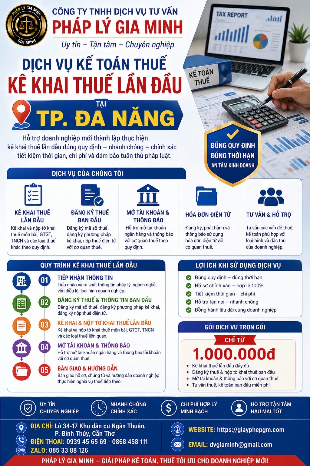 Kê khai thuế lần đầu cho doanh nghiệp tại Đà Nẵng