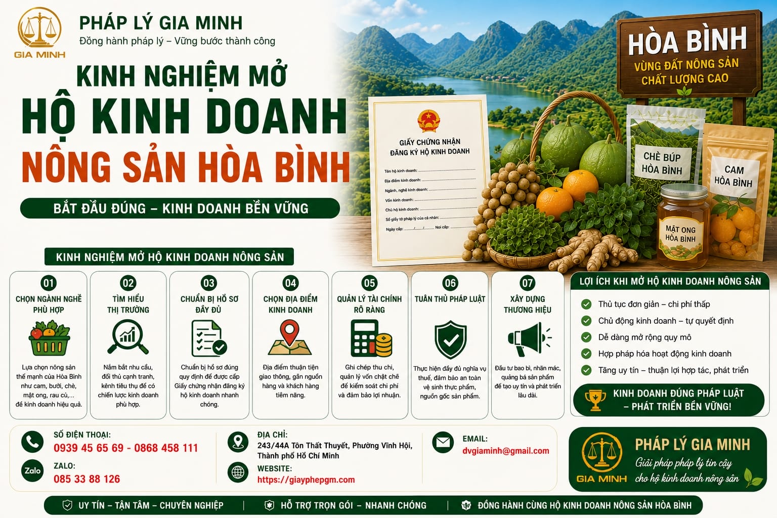 Kinh nghiệm mở hộ kinh doanh nông sản Hòa Bình