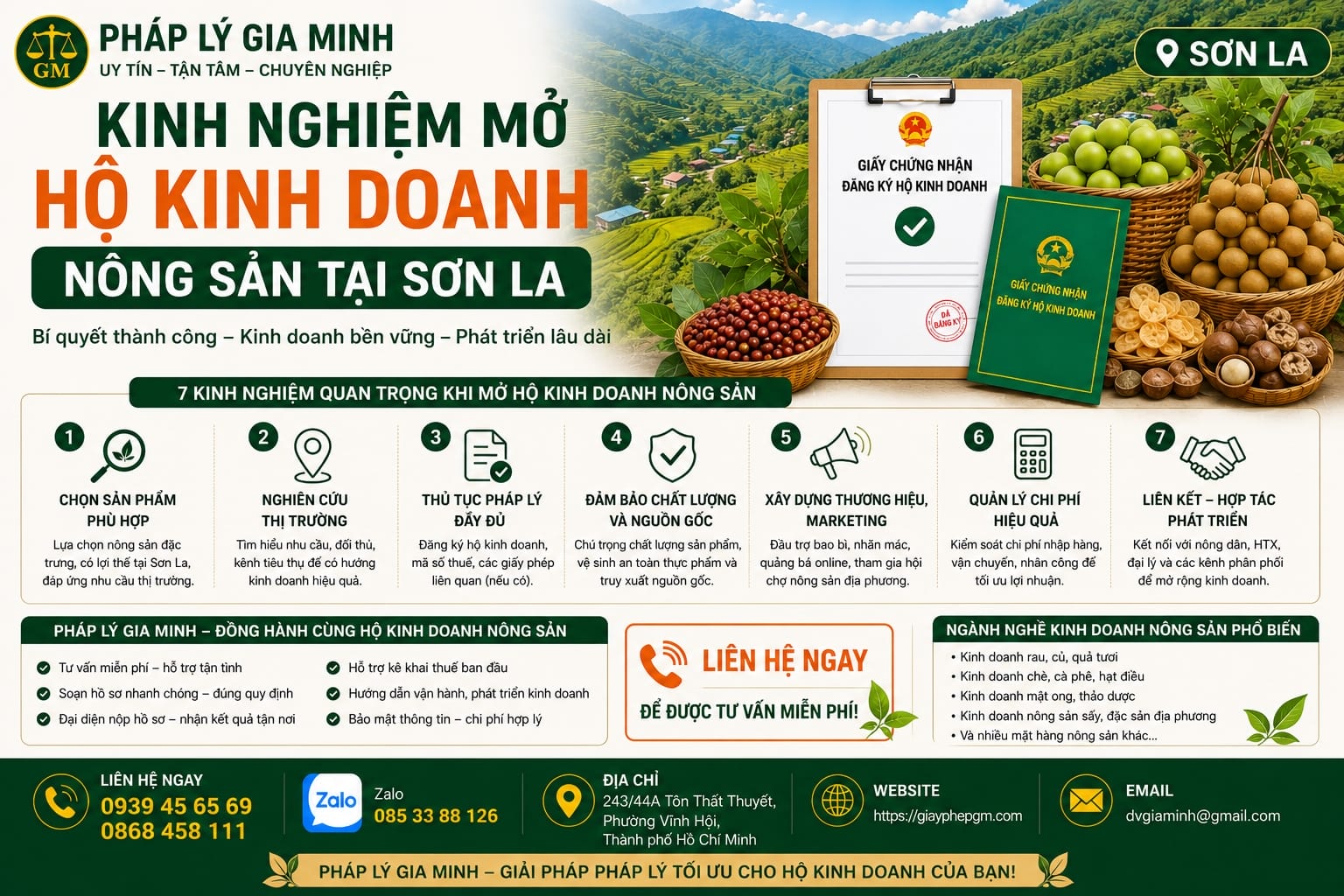 Kinh nghiệm mở hộ kinh doanh nông sản Sơn La