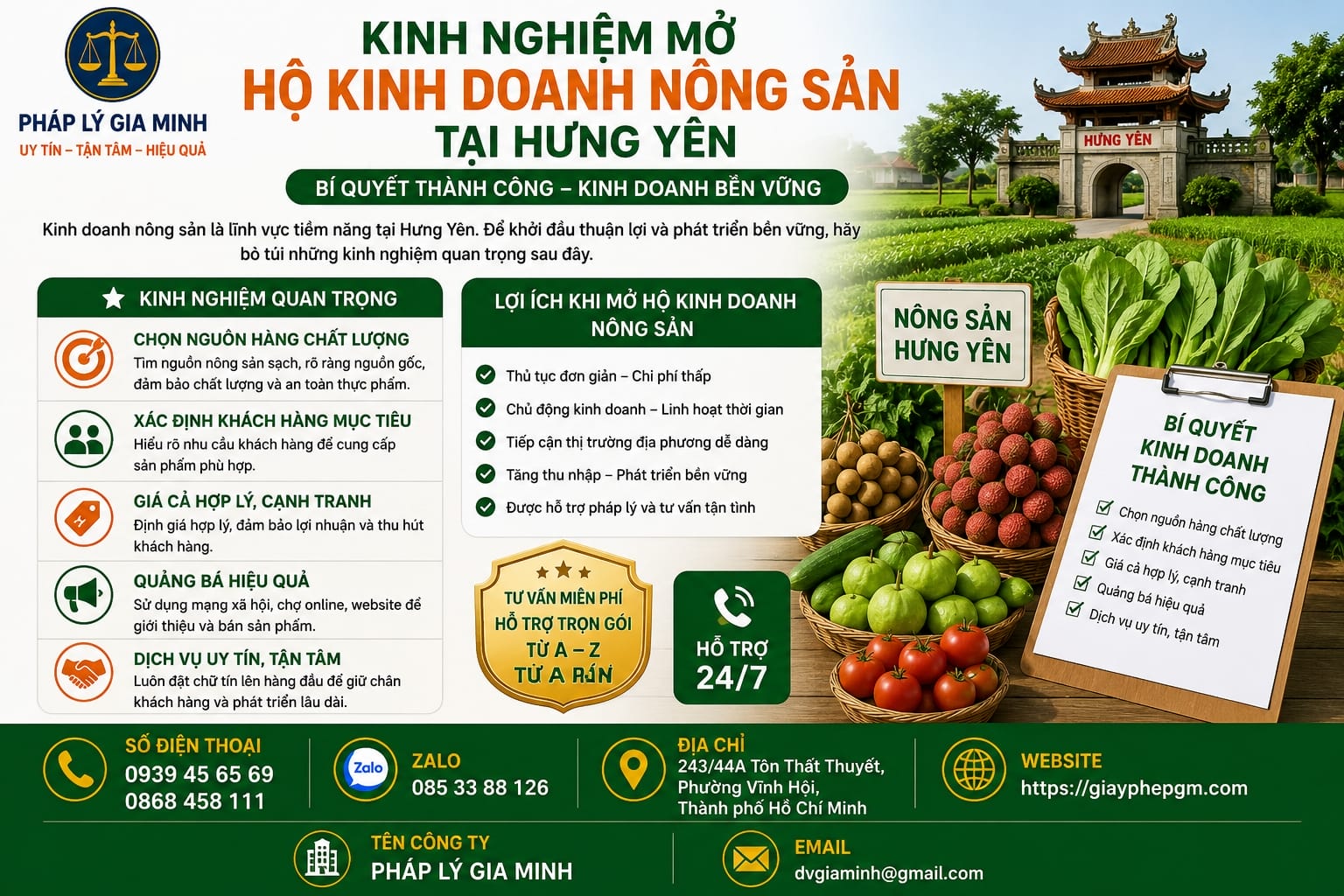 Kinh nghiệm mở hộ kinh doanh nông sản tại Hưng Yên