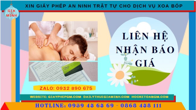 XIN GIẤY PHÉP AN NINH TRẬT TỰ CHO DỊCH VỤ XOA BÓP TẠI TT HUẾ 2 Chi phí xin giấy phép an ninh trật tự cho dịch vụ xoa bóp tại TT Huế