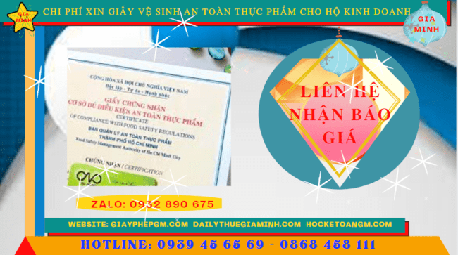 XIN GIẤY VỆ SINH AN TOÀN THỰC PHẨM CHO HỘ KINH DOANH TẠI BẮC GIANG 5 Chi phí xin giấy vệ sinh an toàn thực phẩm cho hộ kinh doanh uy tín tại Bắc Giang