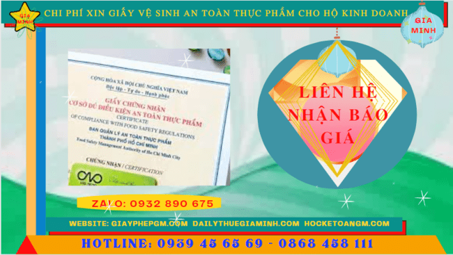 XIN GIẤY VỆ SINH AN TOÀN THỰC PHẨM CHO HỘ KINH DOANH TẠI CÀ MAU 5 Chi phí xin giấy vệ sinh an toàn thực phẩm cho hộ kinh doanh uy tín tại Cà Mau