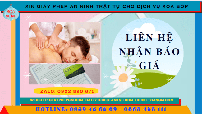 XIN GIẤY PHÉP AN NINH TRẬT TỰ CHO DỊCH VỤ XOA BÓP TẠI THÀNH PHỐ HUẾ 2 Chi phí xin giấy phép an ninh trật tự cho dịch vụ xoa bóp tại Thành Phố Huế