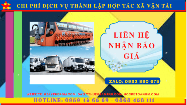 DỊCH VỤ THÀNH LẬP HỢP TÁC XÃ VẬN TẢI TẠI KON TUM 5 Chi phí thành lập hợp tác xã vận tải tại Kon Tum