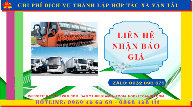 DỊCH VỤ THÀNH LẬP HỢP TÁC XÃ VẬN TẢI TẠI LÂM ĐỒNG 5 Chi phí thành lập hợp tác xã vận tải tại Lâm Đồng