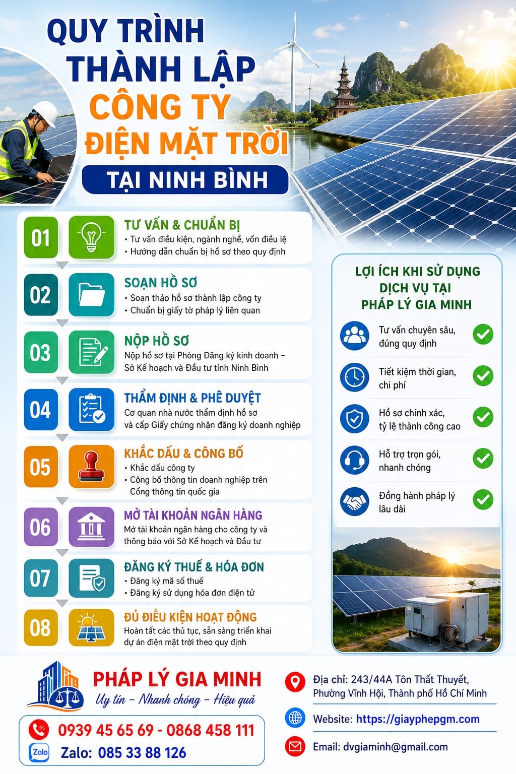 Thành lập công ty điện mặt trời tại ninh bình 15 Quy trình thành lập công ty điện mặt trời tại Ninh Bình