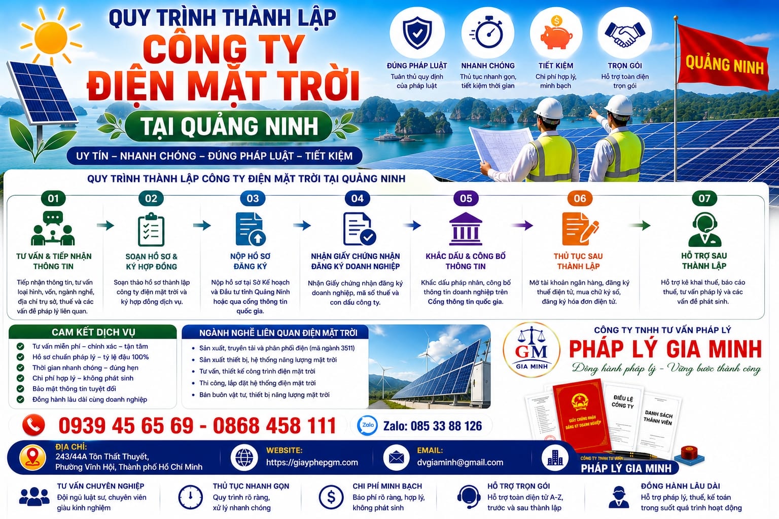 Quy trình thành lập công ty điện mặt trời tại Quảng Ninh