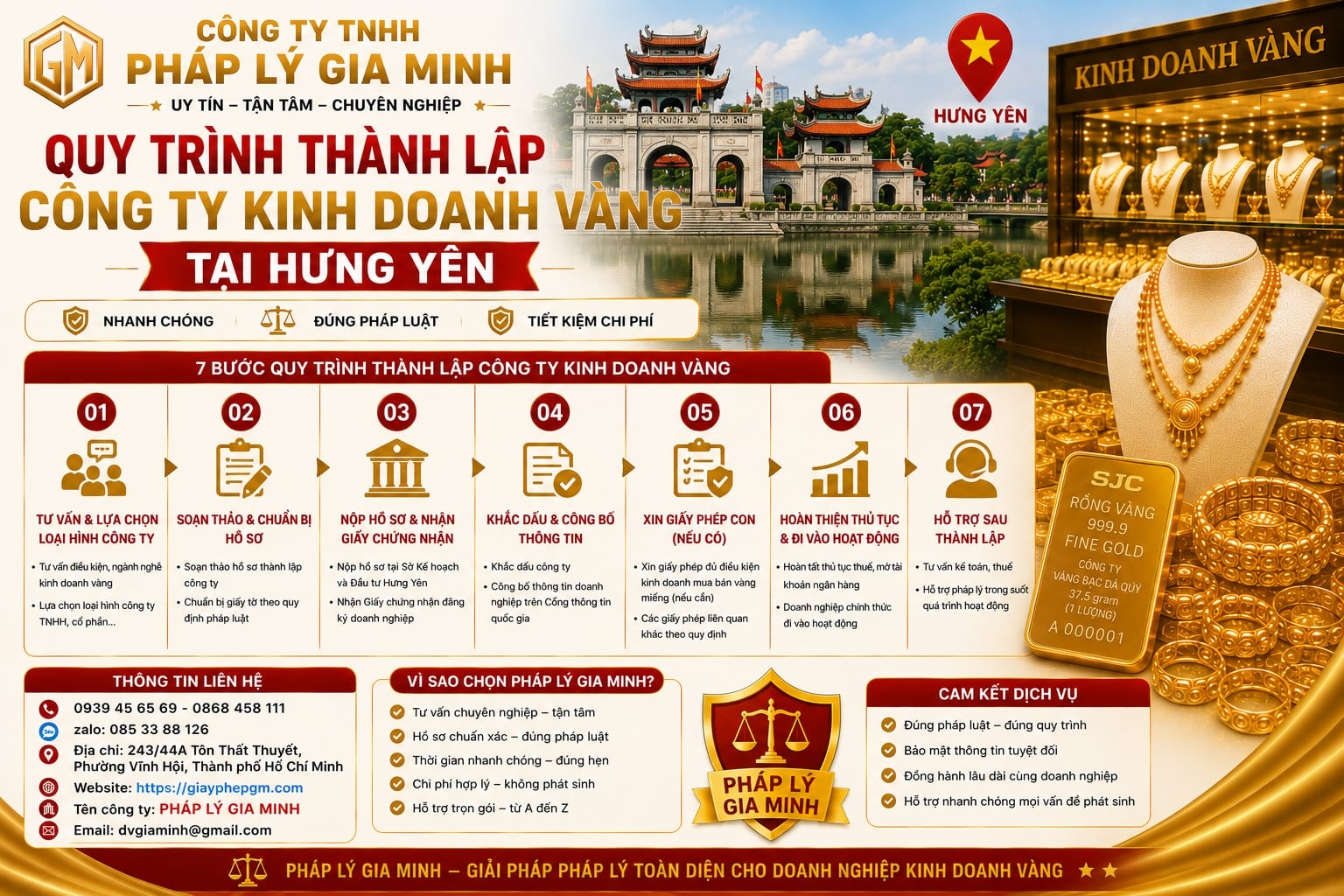 Quy trình thành lập công ty vàng tại Hưng Yên
