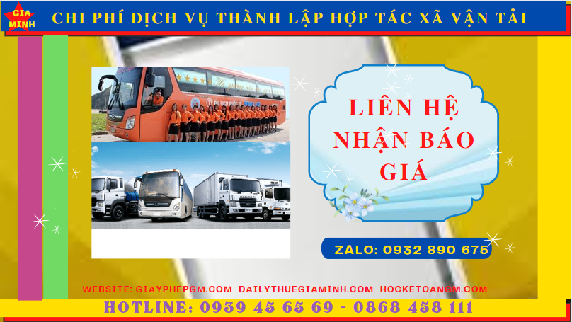 DỊCH VỤ THÀNH LẬP HỢP TÁC XÃ VẬN TẢI TẠI BÌNH ĐỊNH 5 Chi phí thành lập hợp tác xã vận tải tại Bình Định