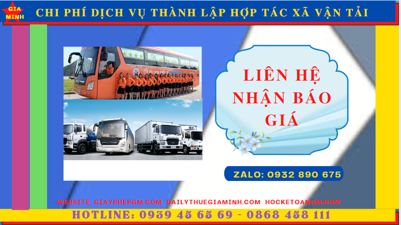 Dịch vụ thành lập hợp tác xã vận tải tại khánh hòa 5 Chi phí thành lập hợp tác xã vận tải tại Khánh Hòa