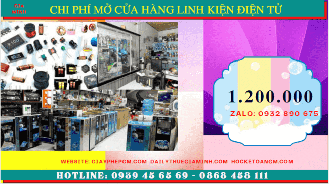 Thành lập cửa hàng kinh doanh bán linh kiện điện tử bao nhiêu tiền tại Trà Vinh