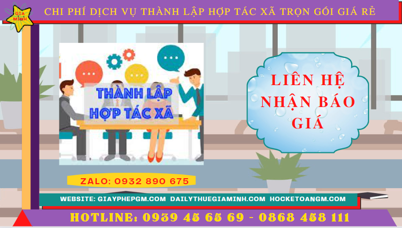 Dịch vụ thành lập hợp tác xã quảng trị trọn gói giá rẻ 5 Chi phí dịch vụ thành lập hợp tác xã tại Quảng Trị