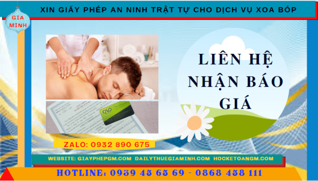 XIN GIẤY PHÉP AN NINH TRẬT TỰ CHO DỊCH VỤ XOA BÓP TẠI HÀ NAM 5 Chi phí xin giấy phép an ninh trật tự cho dịch vụ xoa bóp tại Hà Nam