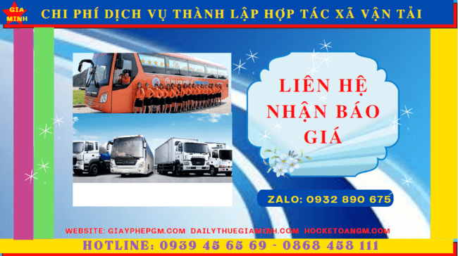 DỊCH VỤ THÀNH LẬP HỢP TÁC XÃ VẬN TẢI TẠI NHA TRANG 5 Chi phí thành lập hợp tác xã vận tải tại Nha Trang